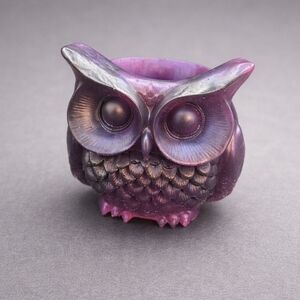 Purple Owl Epoxy Planter - Decorative Home Art